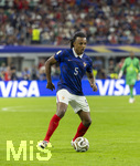 14.07.2026, Fussball Weltmeisterschaft 2026 in den USA, Halbfinale, Frankreich - Spanien, im AT&T Stadium (Dallas (Arlington)), Jules Kounde (Frankreich) am Ball 


