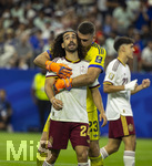 14.07.2026, Fussball Weltmeisterschaft 2026 in den USA, Halbfinale, Frankreich - Spanien, im AT&T Stadium (Dallas (Arlington)), Jubel, v.li: Marc Cucurella (Spanien), Torwart Simon Unai (Spanien) 


