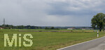 15.07.2026, Bad Wörishofen, Unterallgäu, Schäden nach dem heftigen Gewittersturm mit Hagel am vergangenen Abend über der Stadt Bad Wörishofen im Unterallgäu (Bayern). Im Ortsteil Stockheim wurde der Sichtschutzzaun an einer Kreuzung umgeweht.