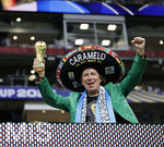 15.07.2026, Fussball Weltmeisterschaft 2026 in den USA, Halbfinale, England - Argentinien, im Mercedes-Benz Stadium (Atlanta, GA),   Fans Argentinien.
 

