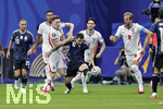 15.07.2026, Fussball Weltmeisterschaft 2026 in den USA, Halbfinale, England - Argentinien, im Mercedes-Benz Stadium (Atlanta, GA),  Lionel Messi (mitte, Argentinien) gegen Elliott Anderson (li, England) und Harry Kane (England) 
 


