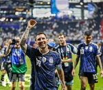 15.07.2026, Fussball Weltmeisterschaft 2026 in den USA, Halbfinale, England - Argentinien, im Mercedes-Benz Stadium (Atlanta, GA),  Lionel Messi (Argentinien) Schlussjubel.
 

