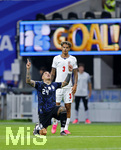 15.07.2026, Fussball Weltmeisterschaft 2026 in den USA, Halbfinale, England - Argentinien, im Mercedes-Benz Stadium (Atlanta, GA),  Torjubel Enzo Fernandez (ARG), Nico Oreilly (England) nachdenklich dahinter 

