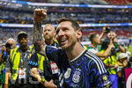 15.07.2026, Fussball Weltmeisterschaft 2026 in den USA, Halbfinale, England - Argentinien, im Mercedes-Benz Stadium (Atlanta, GA),  Lionel Messi (Argentinien) Schlussjubel nach dem 2:1 Sieg 
 

