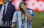 19.07.2026, Fussball Weltmeisterschaft 2026 in den USA, Finale, Spanien - Argentinien, im MetLife Stadium (New York/New Jersey (East Rutherford)), Spanien ist Fussball Weltmeister 2026, Die Argentinier sind nur zweiter Sieger nach der 0:1 Niederlage, Lionel Messi (Argentinien) frustriert nach der Niederlage
 

