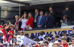 19.07.2026, Fussball Weltmeisterschaft 2026 in den USA, Finale, Spanien - Argentinien, im MetLife Stadium (New York/New Jersey (East Rutherford)), Ehrengäste  Spaniens König Felipe VI mit den Töchtern Kronprinzessin Leonor und Infantin Sofía. 

