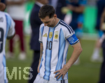 19.07.2026, Fussball Weltmeisterschaft 2026 in den USA, Finale, Spanien - Argentinien, im MetLife Stadium (New York/New Jersey (East Rutherford)), Spanien ist Fussball Weltmeister 2026, Die Argentinier sind nur zweiter Sieger nach der 0:1 Niederlage, Lionel Messi (Argentinien) frustriert nach der Niederlage
 

