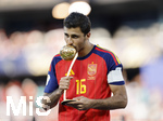 19.07.2026, Fussball Weltmeisterschaft 2026 in den USA, Finale, Spanien - Argentinien, im MetLife Stadium (New York/New Jersey (East Rutherford)), Spanien ist Fussball Weltmeister 2026, Siegerehrung, Rodri (Spanien) bekommt den Pokal für den besten Spieler der WM.

