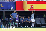 19.07.2026, Fussball Weltmeisterschaft 2026 in den USA, Finale, Spanien - Argentinien, im MetLife Stadium (New York/New Jersey (East Rutherford)), Trainer Lionel Scaloni (Argentinien) am Spielfeldrand nachdenklich 
 

