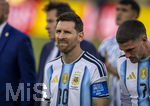 19.07.2026, Fussball Weltmeisterschaft 2026 in den USA, Finale, Spanien - Argentinien, im MetLife Stadium (New York/New Jersey (East Rutherford)), Spanien ist Fussball Weltmeister 2026, Die Argentinier sind nur zweiter Sieger nach der 0:1 Niederlage, Lionel Messi (Argentinien) und Rodrigo de Paul (Argentinien) frustriert nach der Niederlage
 

