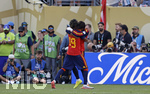 19.07.2026, Fussball Weltmeisterschaft 2026 in den USA, Finale, Spanien - Argentinien, im MetLife Stadium (New York/New Jersey (East Rutherford)) Torjubel bei Lamine Yamal (Spanien) mit Torschützen Ferran Torres (Spanien) 
 

