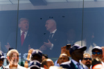 19.07.2026, Fussball Weltmeisterschaft 2026 in den USA, Finale, Spanien - Argentinien, im MetLife Stadium (New York/New Jersey (East Rutherford)), Ehrengäste hinter Glas, US-Präsident Donald Trump (li), Gianni Infantino (SUI, FIFA-Präsident), 

