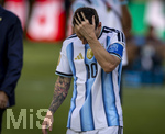 19.07.2026, Fussball Weltmeisterschaft 2026 in den USA, Finale, Spanien - Argentinien, im MetLife Stadium (New York/New Jersey (East Rutherford)), Spanien ist Fussball Weltmeister 2026, Die Argentinier sind nur zweiter Sieger nach der 0:1 Niederlage, Lionel Messi (Argentinien) frustriert nach der Niederlage
 

