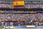 19.07.2026, Fussball Weltmeisterschaft 2026 in den USA, Finale, Spanien - Argentinien, im MetLife Stadium (New York/New Jersey (East Rutherford)), Nationalhymne vor dem Spiel, Spanien
 

