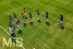 18.07.2026, Mindelheim, Deutschland. Testspiel zwischen dem FC Zürich und der SpVgg Greuther Fürth im Rahmen der Saisonvorbereitung 2026/2027. Drohnenaufnahme. Zürich wärmt sich auf.