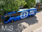 19.07.2026, Bad Wörishofen, Deutschland. 2. Bundesliga: Ankunft des SV Darmstadt 98 in Bad Wörishofen. Sommertrainingslager. Vorbereitung auf die Saison 2026/2027. Drohnenaufnahme vom Bus.