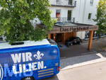 19.07.2026, Bad Wörishofen, Deutschland. 2. Bundesliga: Ankunft des SV Darmstadt 98 in Bad Wörishofen. Sommertrainingslager. Vorbereitung auf die Saison 2026/2027. Drohnenaufnahme vom Bus.