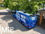 19.07.2026, Bad Wörishofen, Deutschland. 2. Bundesliga: Ankunft des SV Darmstadt 98 in Bad Wörishofen. Sommertrainingslager. Vorbereitung auf die Saison 2026/2027. Drohnenaufnahme vom Bus.