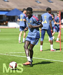 28.07.2026, Fussball Bundesliga 2026/2027, Trainingslager FC Bayern München in Rottach-Egern am Tegernsee (Bayern). Bara Sapoko Ndiaye (FC Bayern München) am Ball.
