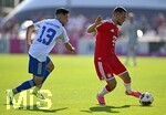 30.07.2026, Fussball Bundesliga 2026/2027, Trainingslager FC Bayern München in Rottach-Egern am Tegernsee (Bayern). Testspiel FC Rottach Egern - FC Bayern München,     v.l. Ferhat Yilmazer (Rottach Egern) gegen Arijon Ibrahimovic)