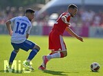30.07.2026, Fussball Bundesliga 2026/2027, Trainingslager FC Bayern München in Rottach-Egern am Tegernsee (Bayern). Testspiel FC Rottach Egern - FC Bayern München,     Ferhat Yilmazer (Rottach Egern) gegen Arijon Ibrahimovic (FC Bayern München).
