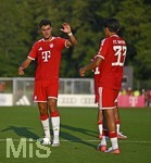 30.07.2026, Fussball Bundesliga 2026/2027, Trainingslager FC Bayern München in Rottach-Egern am Tegernsee (Bayern). Testspiel FC Rottach Egern - FC Bayern München,     v.l.Aleksandar Pavlovic (FC Bayern München) und Nuraj Skender (FC Bayern München) 