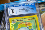 05.08.2026, Deutschland, Bayern, Pokemon-Sammelkarten auf dem Wohnzimmertisch einer Sammlerin.