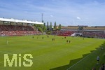 09.08.2026, Google Pixel Frauen-Bundesliga: Testspiel FC Bayern Frauen - Paris FC, im Sportpark Unterhaching, Stadionansicht von oben: Erstes Heimspiel der FC Bayern Frauen in ihrem neuen Stadion.  