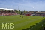09.08.2026, Google Pixel Frauen-Bundesliga: Testspiel FC Bayern Frauen - Paris FC, im Sportpark Unterhaching, Stadionansicht von oben: Erstes Heimspiel der FC Bayern Frauen in ihrem neuen Stadion.  