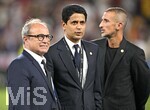 12.08.2026, Fussball UEFA-Supercup 2026: Finale in Salzburg (Österreich), Paris St. Germain - Aston Villa, in der Red Bull Arena (Wals bei Salzburg). Präsident Nasser Al-Khelaifi (mittem Paris St. Germain) 
  

