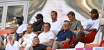 15.08.2026, Fussball Bundesliga 2026/2027, Testspiel Telecom-Cup, FC Bayern München - RB Leipzig, in der Allianz-Arena München, v.l. Dayot Upamecano (FC Bayern München), Michael Olise (FC Bayern München) , Harry Kane (FC Bayern München), Joao Palhinha (FC Bayern München)  und Serge Gnabry (FC Bayern München)    

