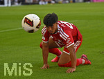 15.08.2026, Fussball Bundesliga 2026/2027, Testspiel Telecom-Cup, FC Bayern München - RB Leipzig, in der Allianz-Arena München, Maycon Cardozo (Bayern München) am Ball.