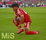 15.08.2026, Fussball Bundesliga 2026/2027, Testspiel Telecom-Cup, FC Bayern München - RB Leipzig, in der Allianz-Arena München, Maycon Cardozo (Bayern München) kniet