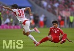 15.08.2026, Fussball Bundesliga 2026/2027, Testspiel Telecom-Cup, FC Bayern München - RB Leipzig, in der Allianz-Arena München, v.l. Max Finkgräfe (RB Leipzig) gegen Maycon Cardozo (Bayern München) .