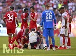 15.08.2026, Fussball Bundesliga 2026/2027, Testspiel Telecom-Cup, FC Bayern München - RB Leipzig, in der Allianz-Arena München, Jamal Musiala (Bayern München) am Boden
