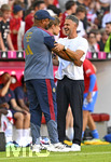 15.08.2026, Fussball Bundesliga 2026/2027, Testspiel Telecom-Cup, FC Bayern München - RB Leipzig, in der Allianz-Arena München, v.l. Trainer Vincent Kompany (FC Bayern München) und Trainer Martin Demichelis (RB Leipzig) 