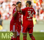 15.08.2026, Fussball Bundesliga 2026/2027, Testspiel Telecom-Cup, FC Bayern München - RB Leipzig, in der Allianz-Arena München, Torjubel v.li: Jamal Musiala (Bayern München) und Ismael Saibari (FC Bayern München) 