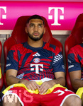 15.08.2026, Fussball Bundesliga 2026/2027, Testspiel Telecom-Cup, FC Bayern München - RB Leipzig, in der Allianz-Arena München, Ismael Saibari (FC Bayern München) auf der Bank