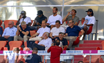 15.08.2026, Fussball Bundesliga 2026/2027, Testspiel Telecom-Cup, FC Bayern München - RB Leipzig, in der Allianz-Arena München, Ehrentribüne mit Dieter Hoeness, Ehren-Präsident Uli Hoeneß (FC Bayern München, Hoeness), Sportvorstand Max Eberl (Bayern München), Rouven Kasper (VORSTAND MARKETING UND VERTRIEB, FC Bayern), Vorstandsvorsitzender Jan-Christian Dreesen (FC Bayern München), Dayot Upamecano (FC Bayern München), Michael Olise (FC Bayern München), Harry Kane (FC Bayern München), Joao Palhinha (FC Bayern München), Serge Gnabry (FC Bayern München), Präsident Herbert Hainer (FC Bayern) 