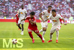 15.08.2026, Fussball Bundesliga 2026/2027, Testspiel Telecom-Cup, FC Bayern München - RB Leipzig, in der Allianz-Arena München, Maycon Cardozo (Bayern München) am Ball re: Ayodele Thomas (RB Leipzig) 