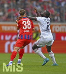 18.08.2026, Fussball Bundesliga 2026/2027, Testspiel, 1.FC Heidenheim - FC Bayern München, in der Voith-Arena Heidenheim, v.l. Yannik Wagner (1.FC Heidenheim) setzt sich gegen Dayot Upamecano (FC Bayern München) duech