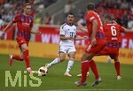 18.08.2026, Fussball Bundesliga 2026/2027, Testspiel, 1.FC Heidenheim - FC Bayern München, in der Voith-Arena Heidenheim, Felipe Chavez (FC Bayern München),  am Ball.