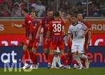 18.08.2026, Fussball Bundesliga 2026/2027, Testspiel, 1.FC Heidenheim - FC Bayern München, in der Voith-Arena Heidenheim, v.l. Julian Niehues (1. FC Heidenheim 1846), Mikkel Kaufmann (1. FC Heidenheim 1846) jubeln nach dem 2:1