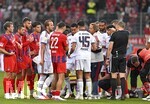 18.08.2026, Fussball Bundesliga 2026/2027, Testspiel, 1.FC Heidenheim - FC Bayern München, in der Voith-Arena Heidenheim, Jamal Musiala (Bayern München) steht wieder auf