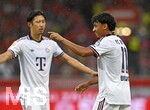 18.08.2026, Fussball Bundesliga 2026/2027, Testspiel, 1.FC Heidenheim - FC Bayern München, in der Voith-Arena Heidenheim, v.l. Hiroki Ito (FC Bayern München) und Nathaniel Brown (FC Bayern München) jubeln