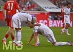 18.08.2026, Fussball Bundesliga 2026/2027, Testspiel, 1.FC Heidenheim - FC Bayern München, in der Voith-Arena Heidenheim, Torjubel v.l. Luis Diaz (FC Bayern München) und Harry Kane (FC Bayern München) 