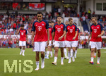 18.08.2026, Fussball Bundesliga 2026/2027, Testspiel, 1.FC Heidenheim - FC Bayern München, in der Voith-Arena Heidenheim,  Jamal Musiala (li, Bayern München) nachdenklich 