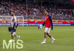 18.08.2026, Fussball Bundesliga 2026/2027, Testspiel, 1.FC Heidenheim - FC Bayern München, in der Voith-Arena Heidenheim,  Jamal Musiala (re, Bayern München) nachdenklich 