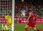 18.08.2026, Fussball Bundesliga 2026/2027, Testspiel, 1.FC Heidenheim - FC Bayern München, in der Voith-Arena Heidenheim, Jamal Musiala (Bayern München) Kopfball