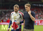 18.08.2026, Fussball Bundesliga 2026/2027, Testspiel, 1.FC Heidenheim - FC Bayern München, in der Voith-Arena Heidenheim, v.li: Torwart-Trainer Michael Rechner (FC Bayern München) mit Sportdirektor Christoph Freund (Bayern München) 